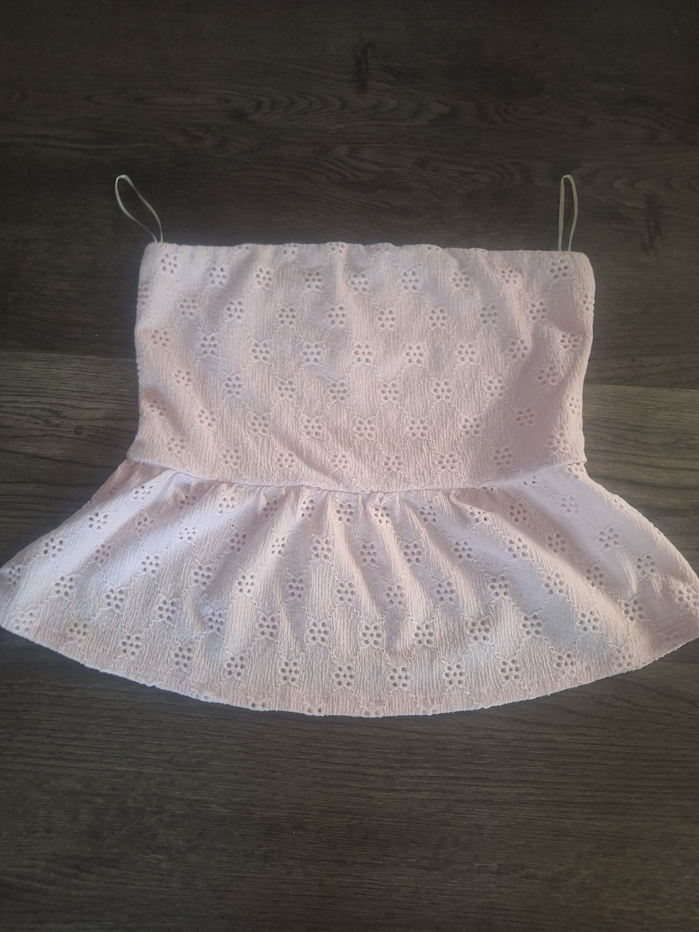 Double Zero Light Pink Eyelet Peplum Cami
